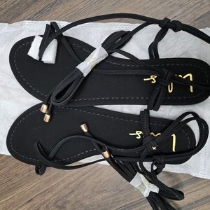 Lulu's Black Strappy Sandals